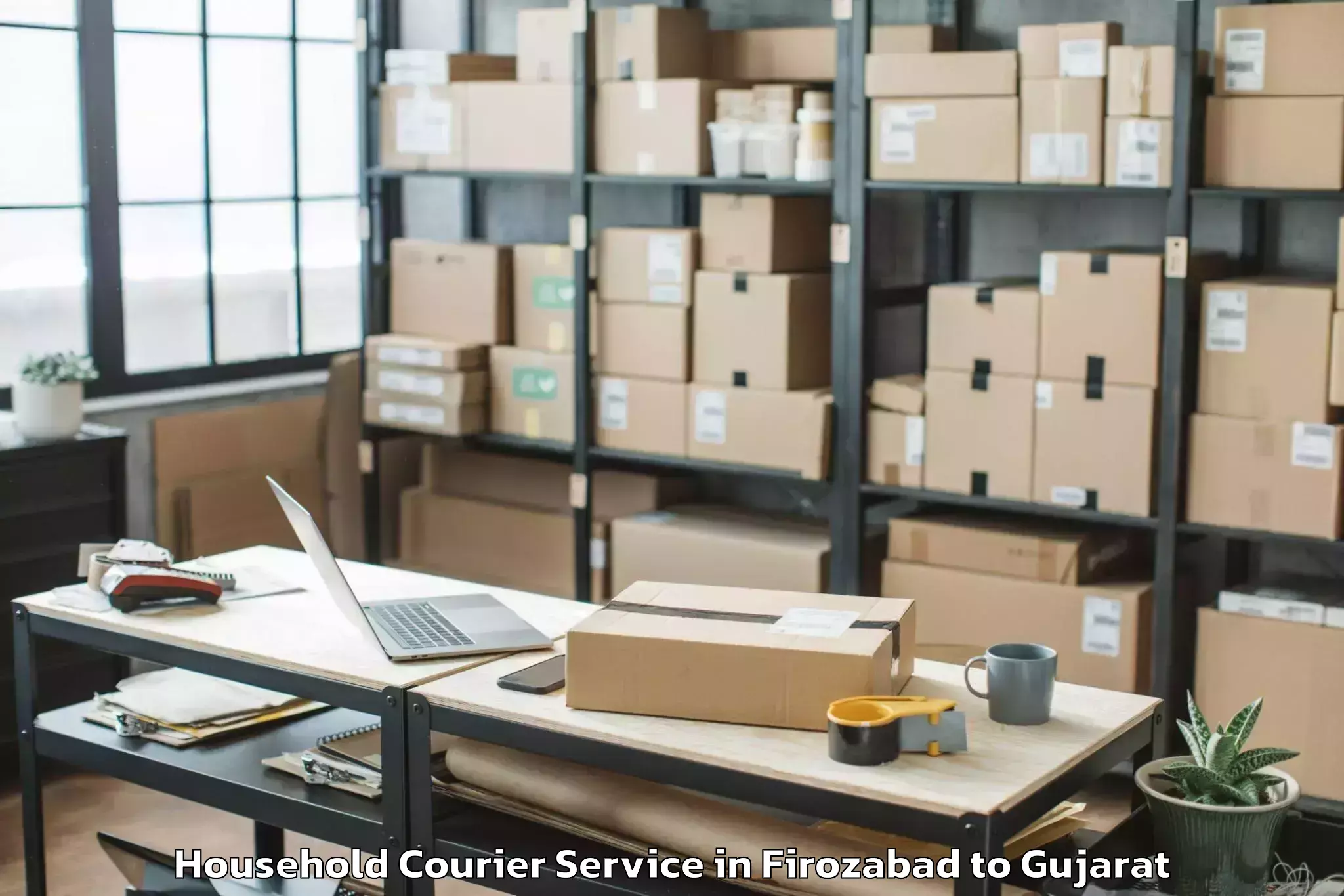 Top Firozabad to Songadh Household Courier Available